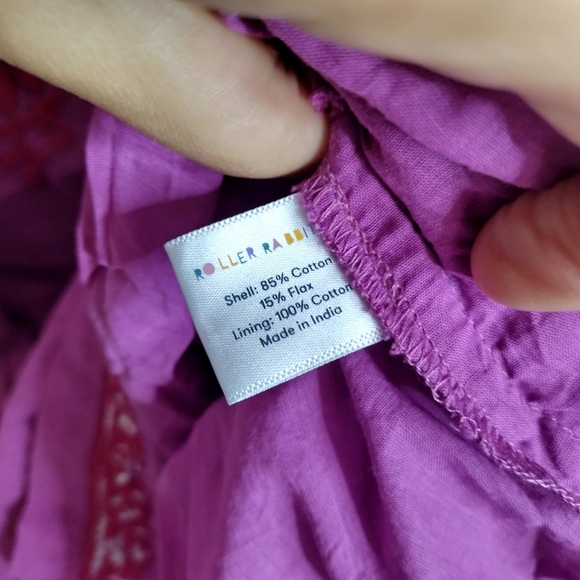 Roller Rabbit Faith Embroidered Dress Pink Purple Sz L - Picture 7 of 10